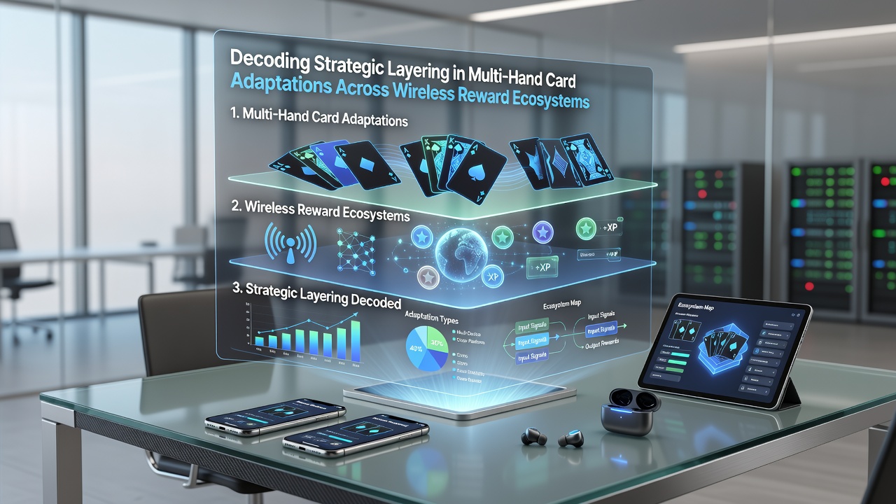 Detailed view of adaptive reward pathways and multi-hand card sequences displayed on portable gaming screens