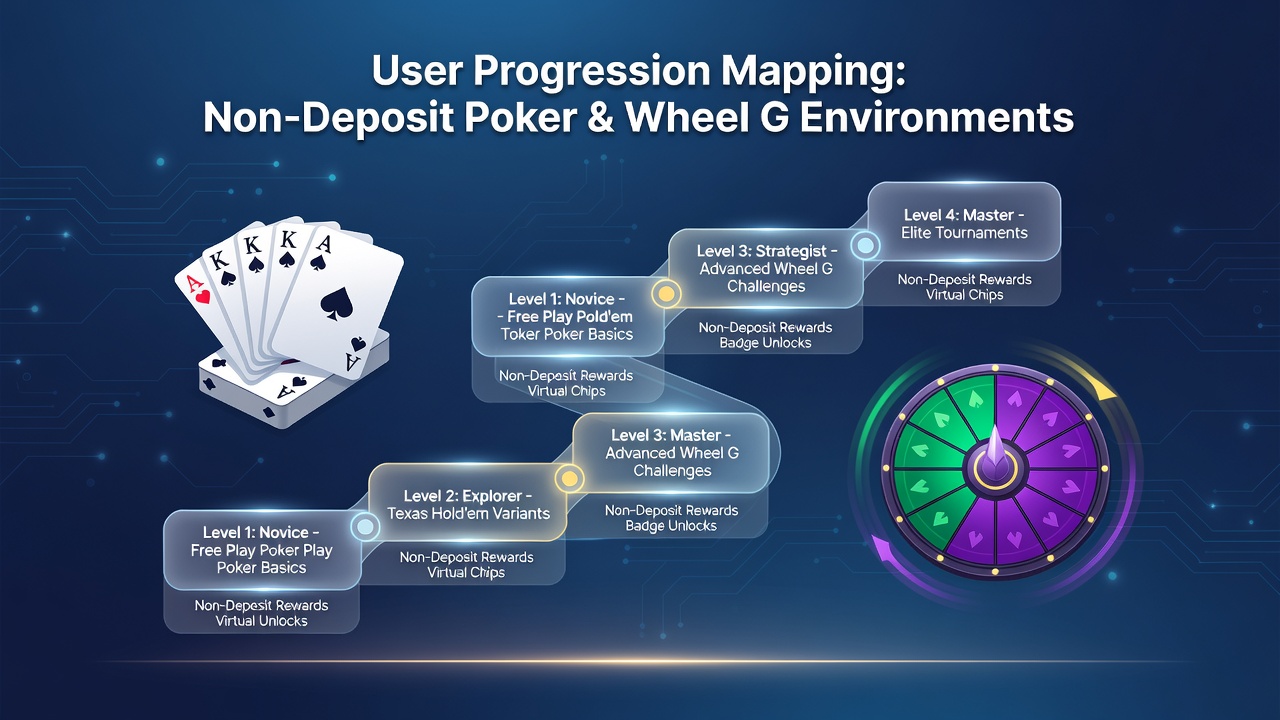 Analytics dashboard displaying user progression paths across poker, wheel games, and progressive features
