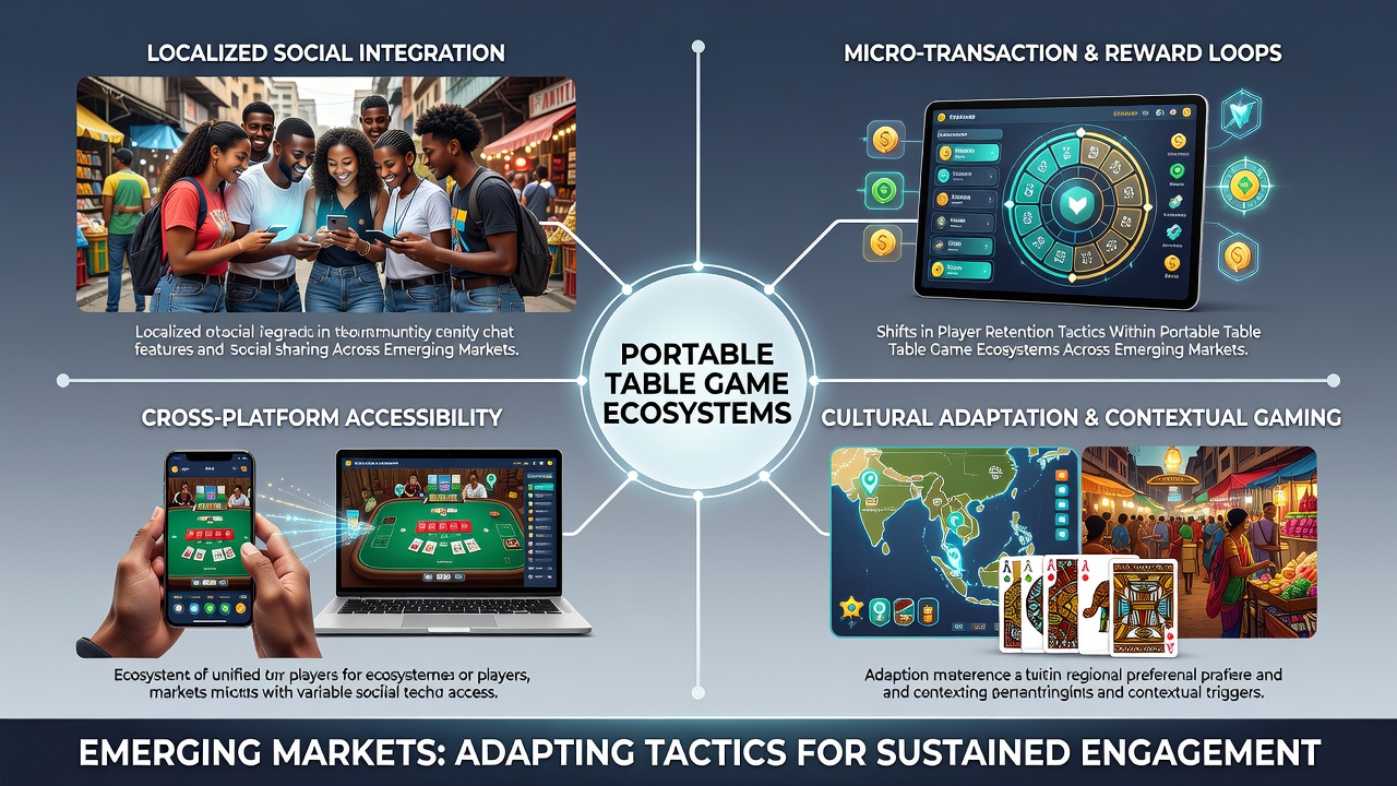 Analytics dashboards monitoring player activity in portable table game applications across emerging regions